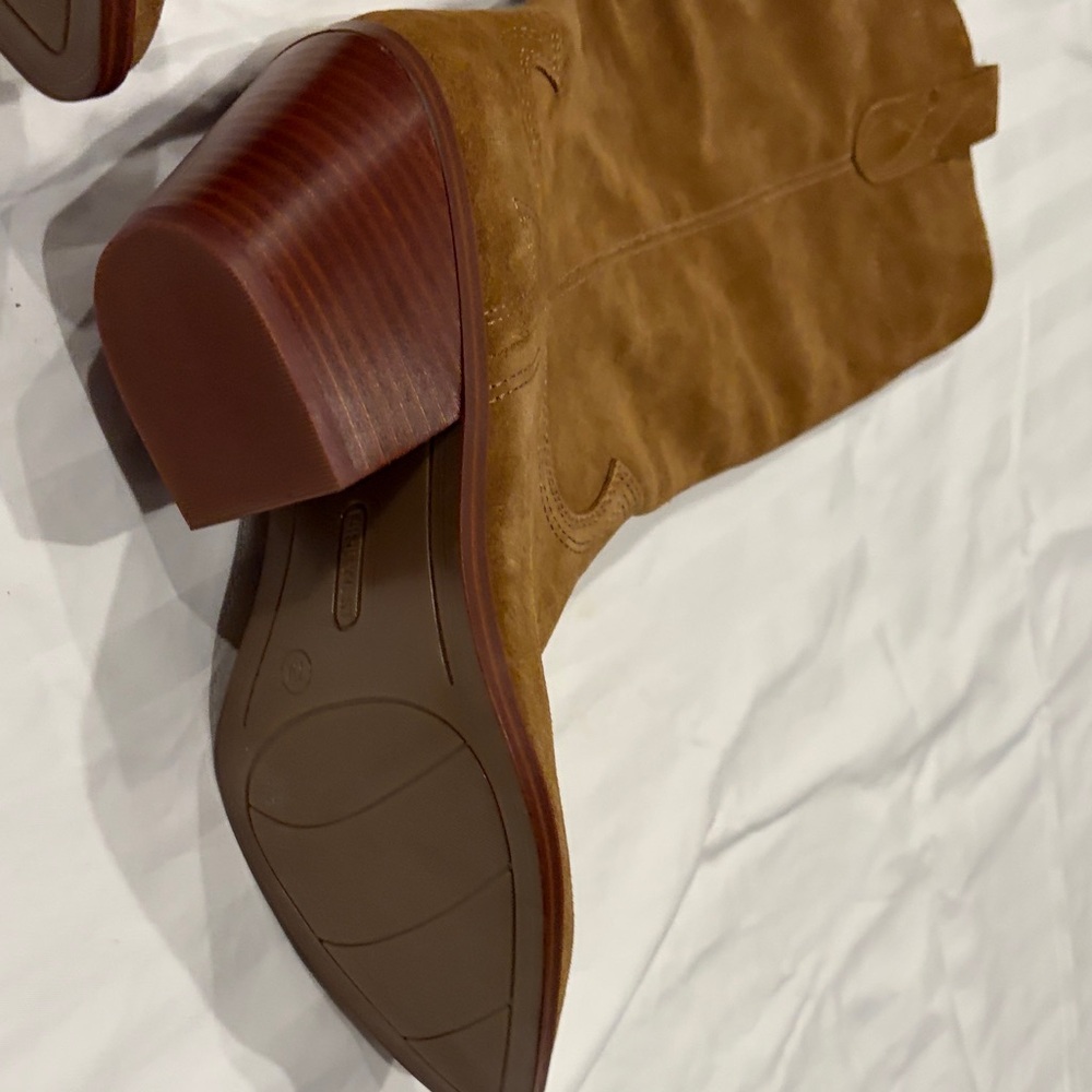 Nine West Brown Suede Western Knee Boots - Picture 3 of 5